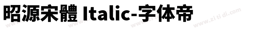 昭源宋體 Italic字体转换